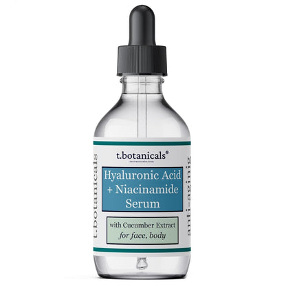 Pure Hyaluronic Acid and Niacinamide Serum with Cucumber Extract 2/4/8 Oz. Minimize Pores Helps to Eliminate Fine Lines Plumping Anti-Aging Face Skin Intense Hydrating and Moisturizing (4 Oz.)